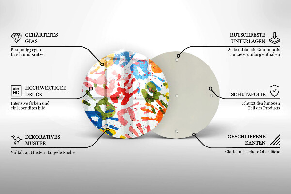 Deska kuchenna szklana Ślady dziecięcych dłoni