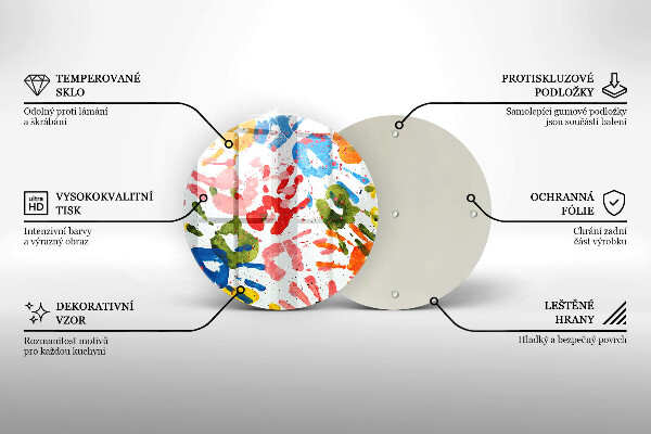 Deska kuchenna szklana Ślady dziecięcych dłoni