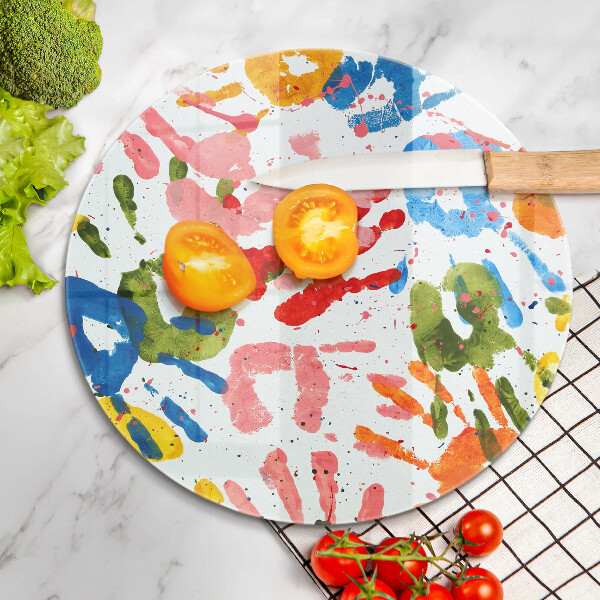 Deska kuchenna szklana Ślady dziecięcych dłoni