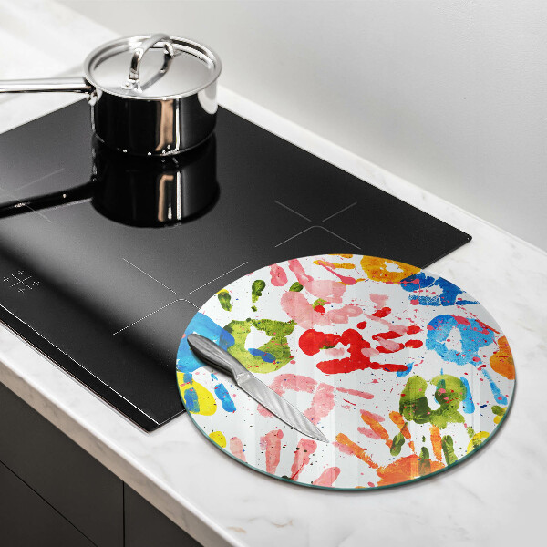 Deska kuchenna szklana Ślady dziecięcych dłoni