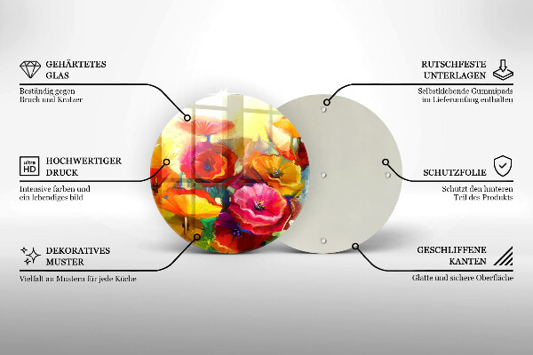 Deska kuchenna szklana Malowane kolorowe kwiaty
