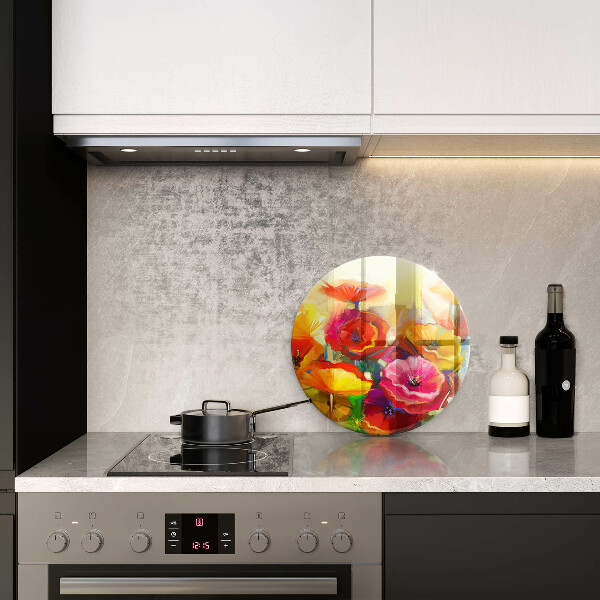 Deska kuchenna szklana Malowane kolorowe kwiaty