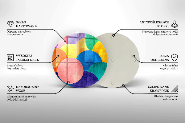 Deska kuchenna szklana Barwne koła
