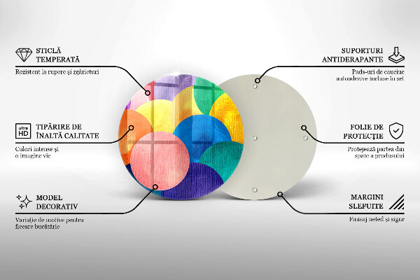 Deska kuchenna szklana Barwne koła