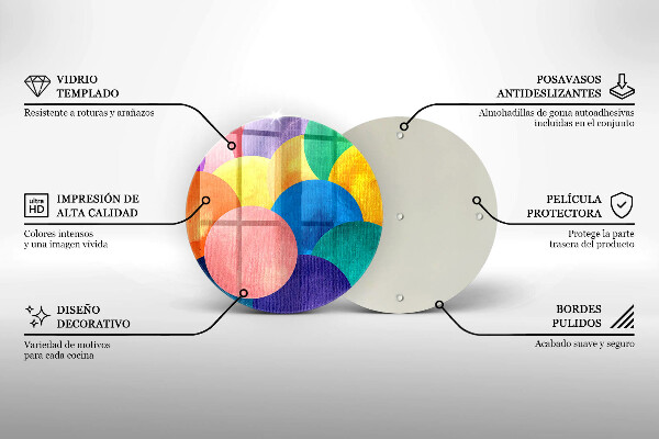 Deska kuchenna szklana Barwne koła