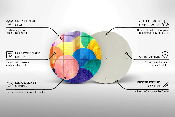 Deska kuchenna szklana Barwne koła