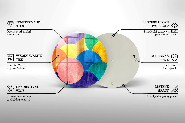 Deska kuchenna szklana Barwne koła
