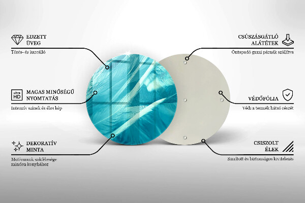 Deska kuchenna szklana Delikatne piórka