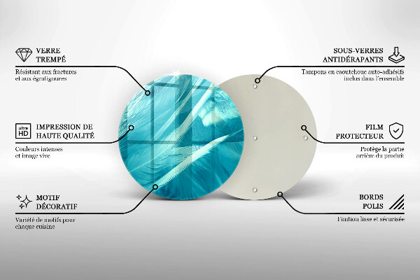 Deska kuchenna szklana Delikatne piórka