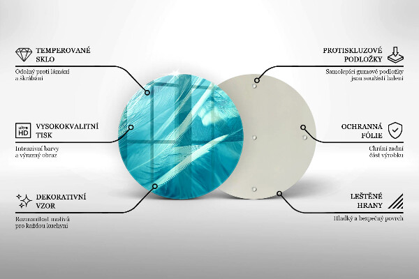 Deska kuchenna szklana Delikatne piórka