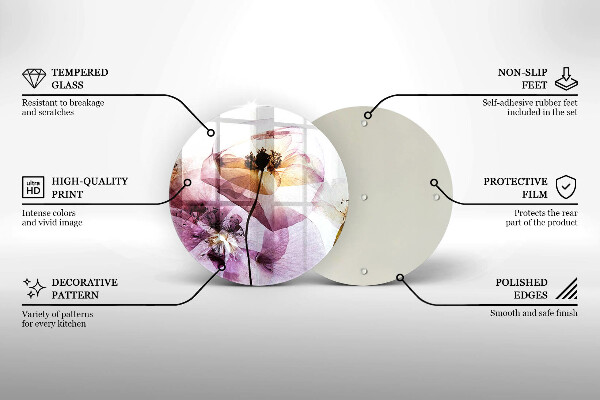 Deska kuchenna szklana Delikatne kwiaty