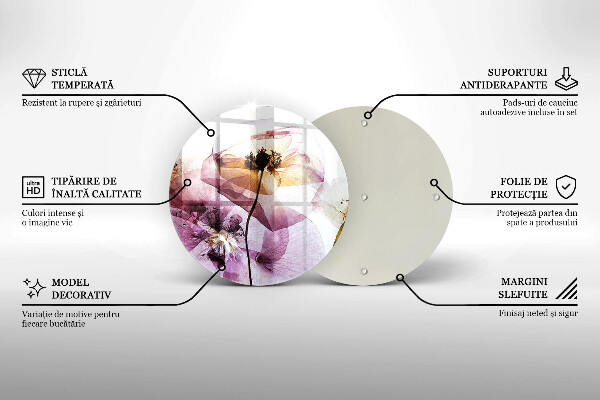 Deska kuchenna szklana Delikatne kwiaty