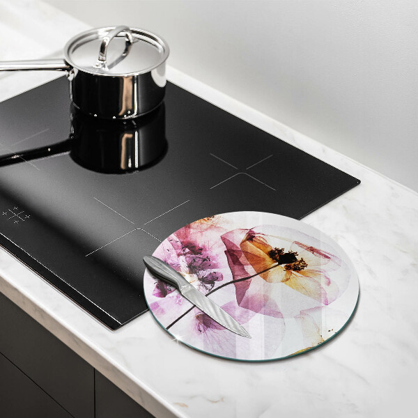 Deska kuchenna szklana Delikatne kwiaty