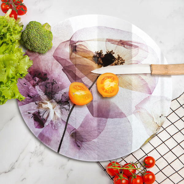 Deska kuchenna szklana Delikatne kwiaty