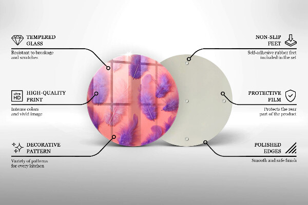 Deska kuchenna szklana Puchate piórka