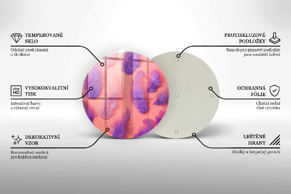 Deska kuchenna szklana Puchate piórka
