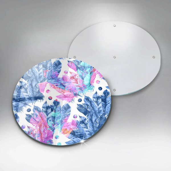 Deska kuchenna szklana Ilustracja boho piórka