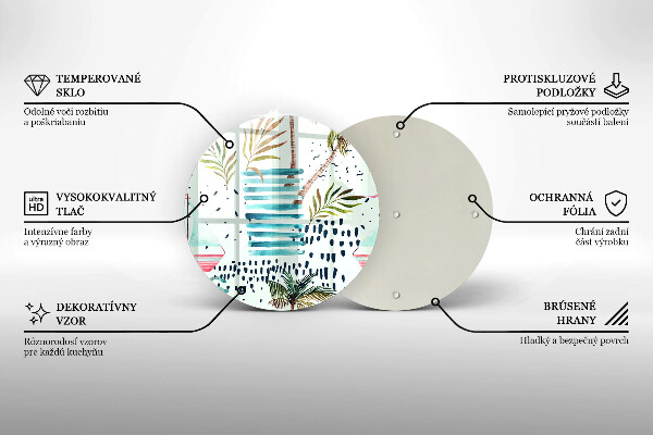 Deska kuchenna szklana Wakacyjne ilustracje