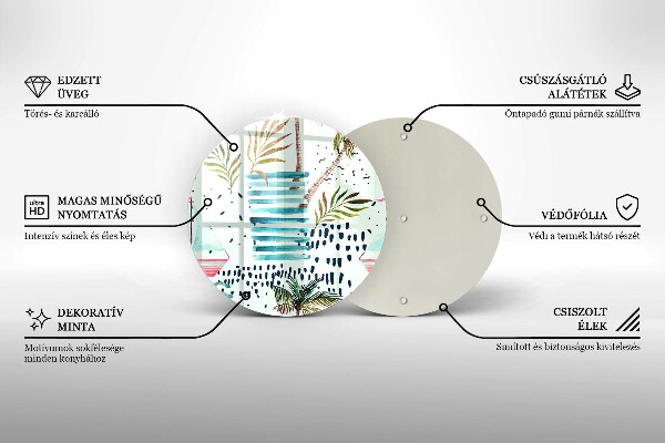 Deska kuchenna szklana Wakacyjne ilustracje