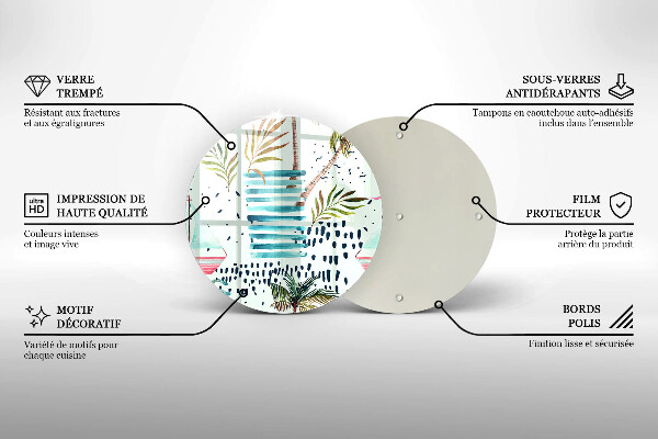 Deska kuchenna szklana Wakacyjne ilustracje