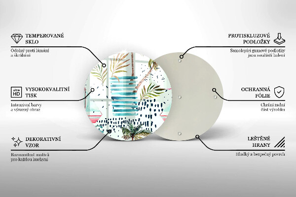 Deska kuchenna szklana Wakacyjne ilustracje