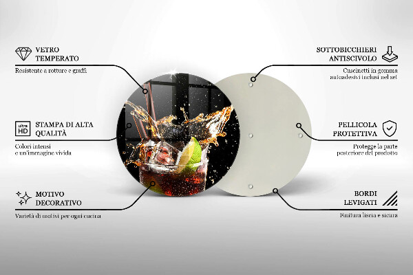Deska kuchenna szklana Drink z lodem