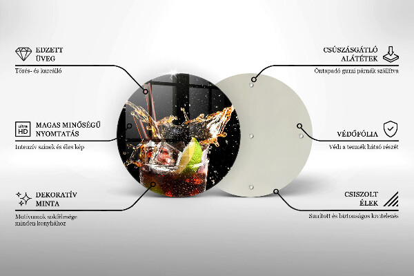 Deska kuchenna szklana Drink z lodem