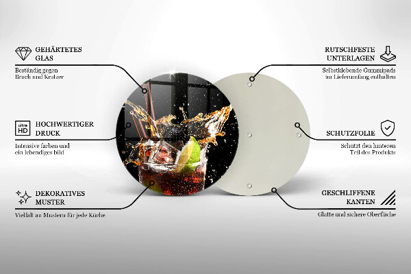 Deska kuchenna szklana Drink z lodem