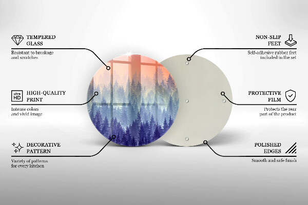 Szklana deska kuchenna Las o zachodzie słońca