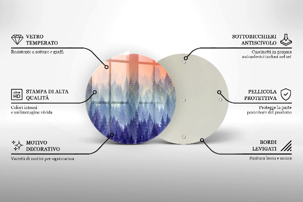 Szklana deska kuchenna Las o zachodzie słońca