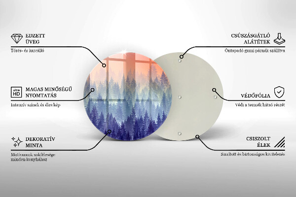 Szklana deska kuchenna Las o zachodzie słońca