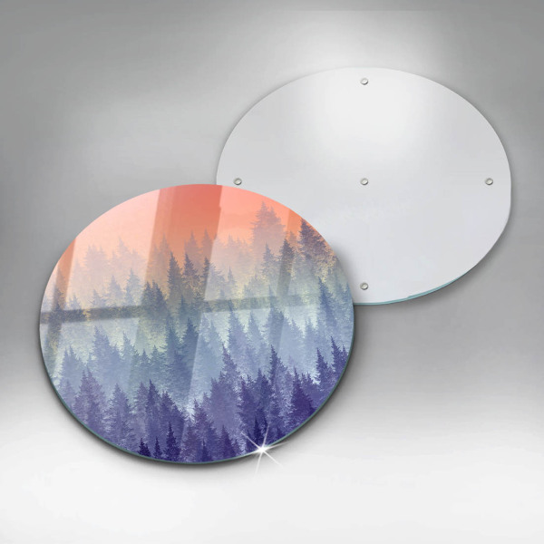 Szklana deska kuchenna Las o zachodzie słońca
