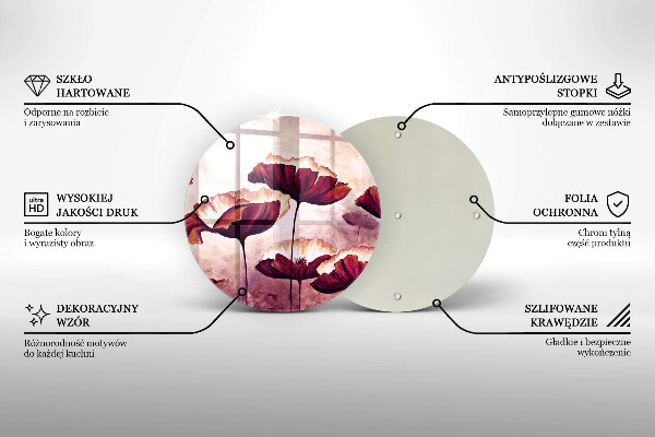 Szklana deska kuchenna Malunek kwiaty