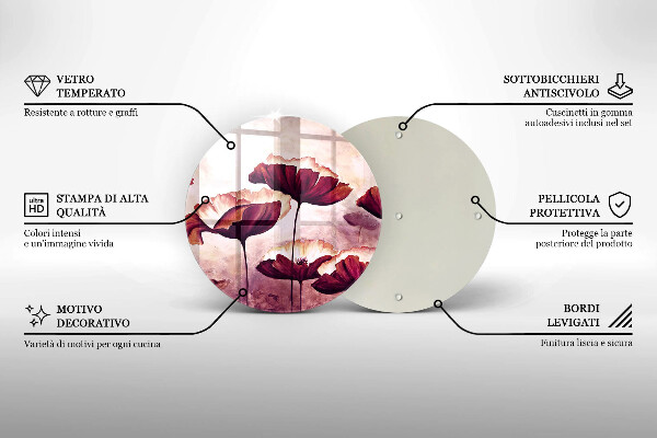 Szklana deska kuchenna Malunek kwiaty