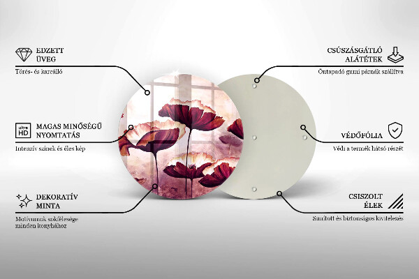 Szklana deska kuchenna Malunek kwiaty