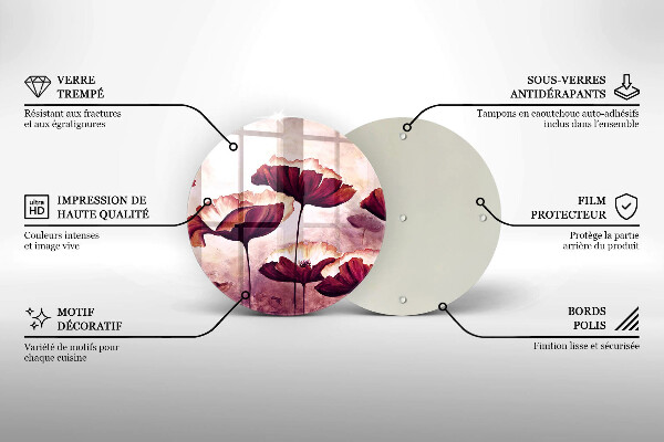 Szklana deska kuchenna Malunek kwiaty