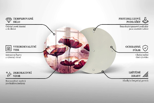 Szklana deska kuchenna Malunek kwiaty