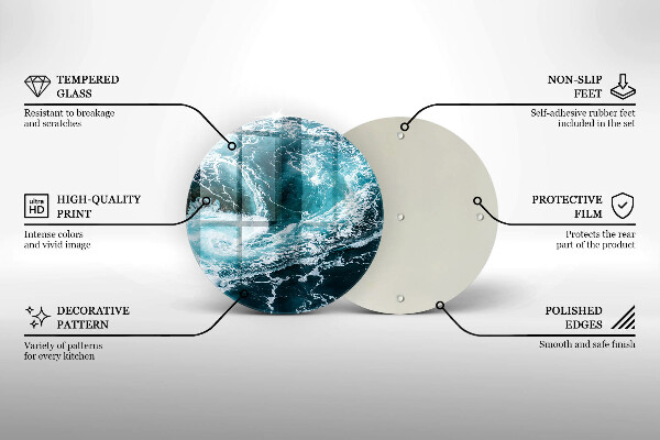 Szklana deska kuchenna Spieniona fale wody