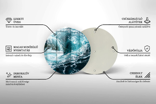 Szklana deska kuchenna Spieniona fale wody
