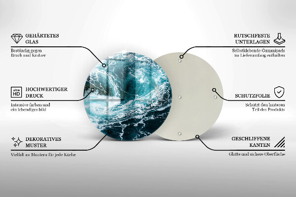 Szklana deska kuchenna Spieniona fale wody