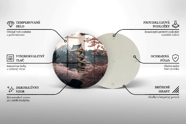 Deska kuchenna szklana Pejzaż japoński budynek