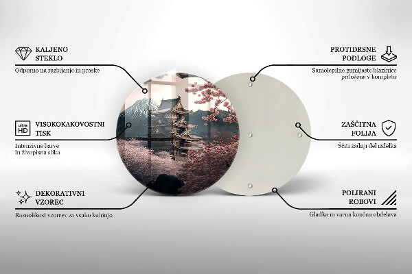 Deska kuchenna szklana Pejzaż japoński budynek