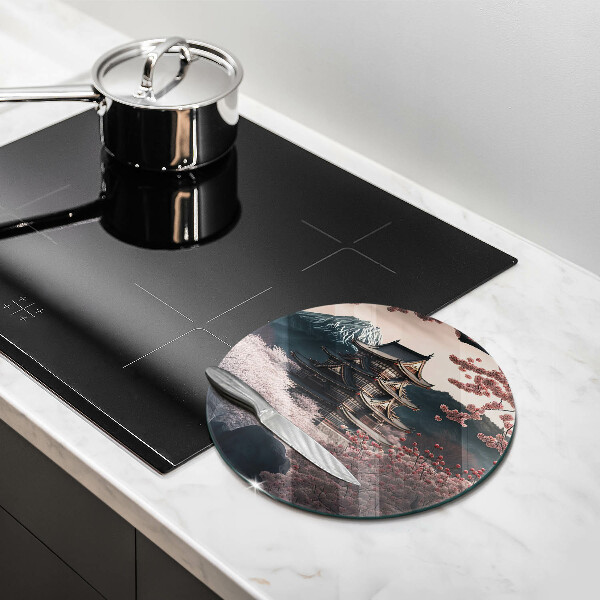 Deska kuchenna szklana Pejzaż japoński budynek