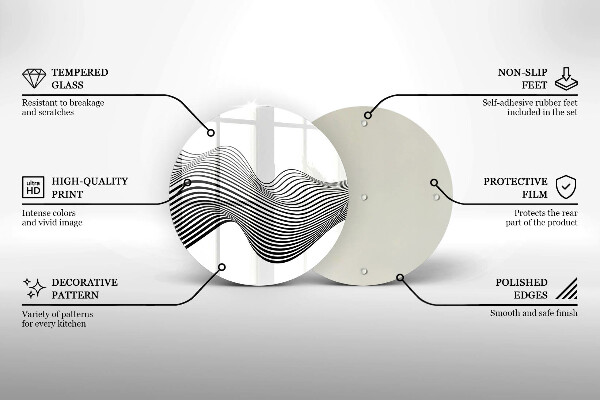 Szklana deska kuchenna Linearna abstrakcja