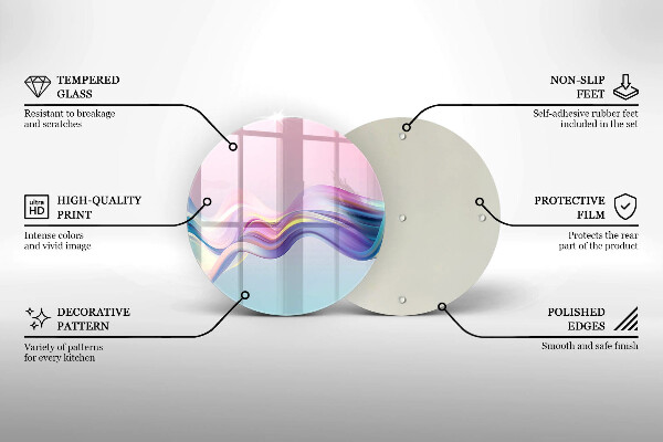 Szklana deska kuchenna Pastelowa abstrakcja