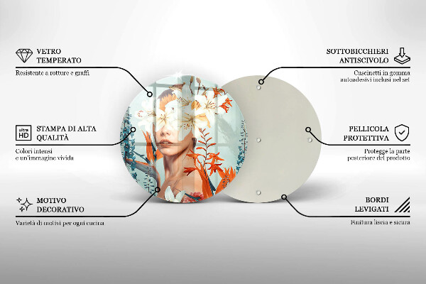 Deska kuchenna szklana Kobieta w kwiatach