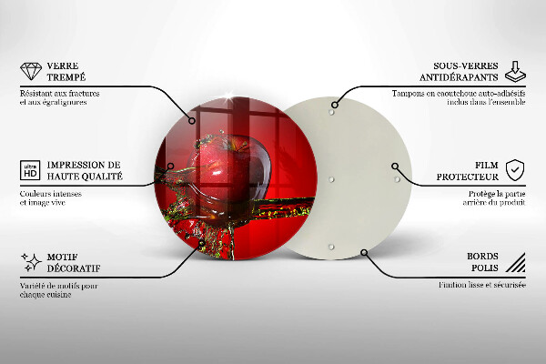 Deska kuchenna szklana Owoc jabłko w wodzie