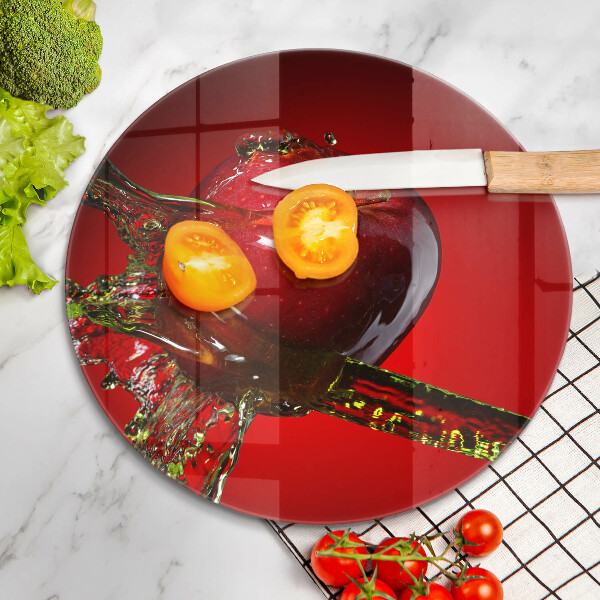 Deska kuchenna szklana Owoc jabłko w wodzie