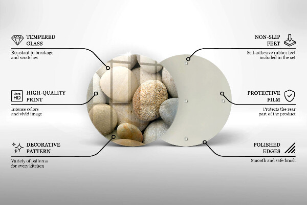 Deska kuchenna szklana Wzór owalne kamienie