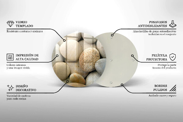 Deska kuchenna szklana Wzór owalne kamienie